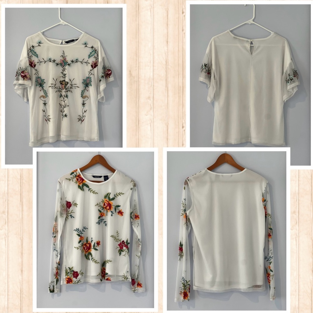 PARISIAN STYLE FLOWER SHEER BLOUSES-----𝓵𝓲𝓯𝓮 𝓪𝓷𝓭 𝓼𝓽𝔂𝓵𝓮